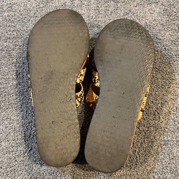 Circus by Sam Edelman Tan and Black Snake Print Wedge Sandals - Picture 6 of 6